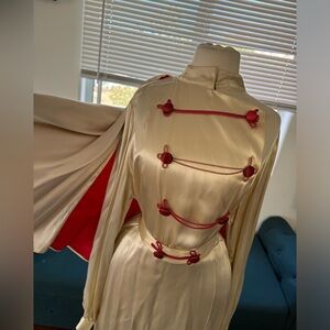 1940s satin cape dress